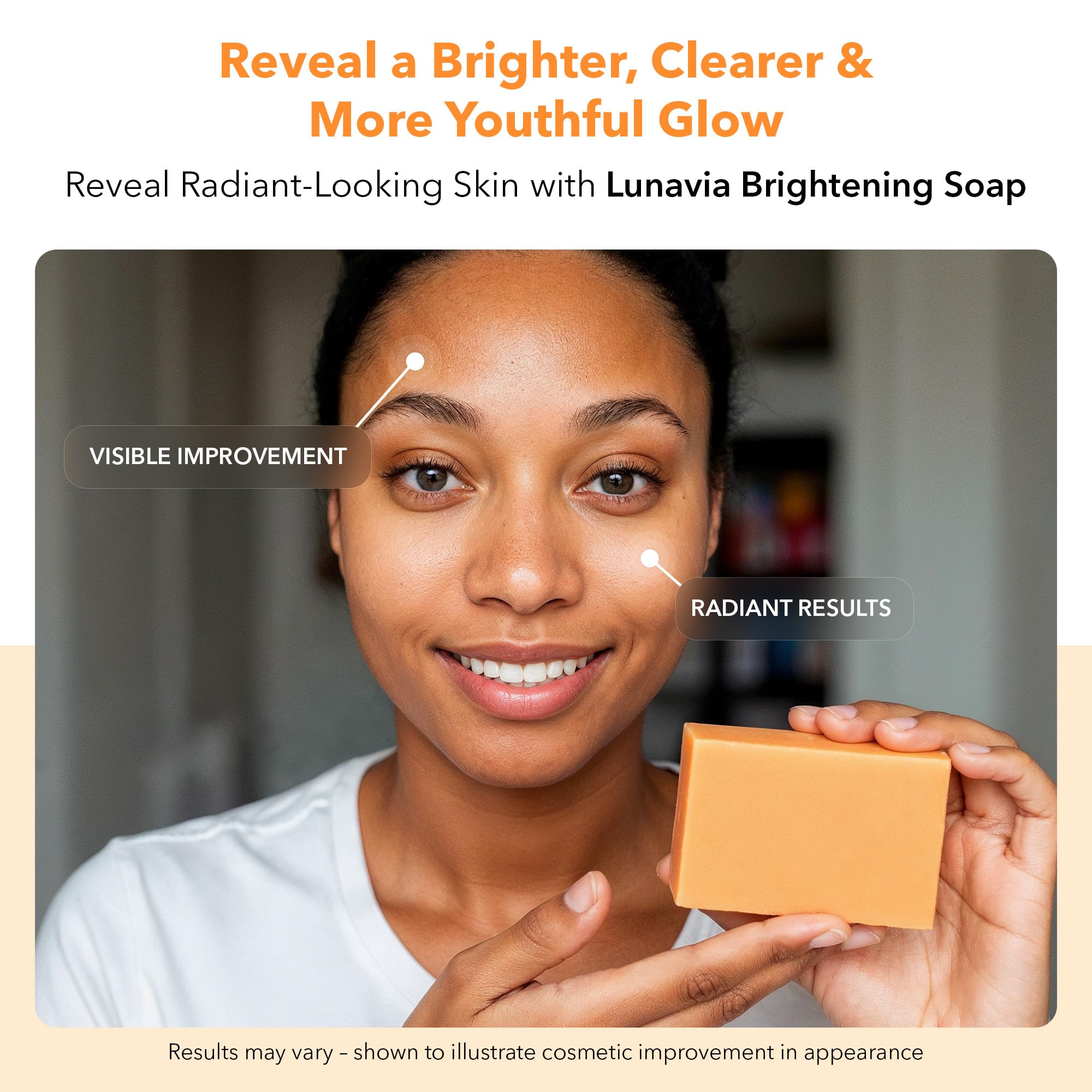 Lunavia Kojic Acid Complexion Brightening Soap Bar – 3-Pack with Vitamin C, Turmeric, Retinol, Collagen & Hyaluronic Acid