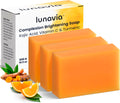 Lunavia Kojic Acid Complexion Brightening Soap Bar – 3-Pack with Vitamin C, Turmeric, Retinol, Collagen & Hyaluronic Acid