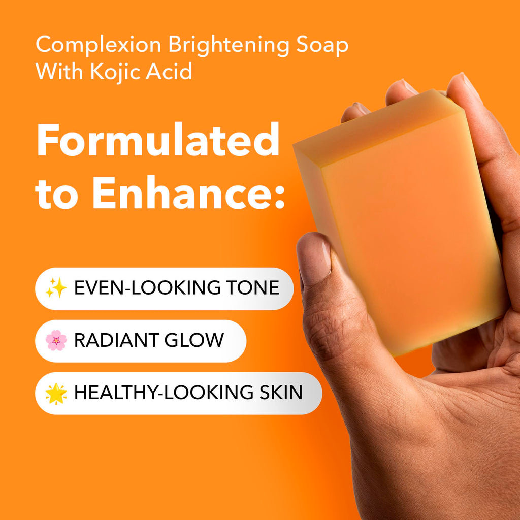 Lunavia Kojic Acid Complexion Brightening Soap Bar – 3-Pack with Vitamin C, Turmeric, Retinol, Collagen & Hyaluronic Acid