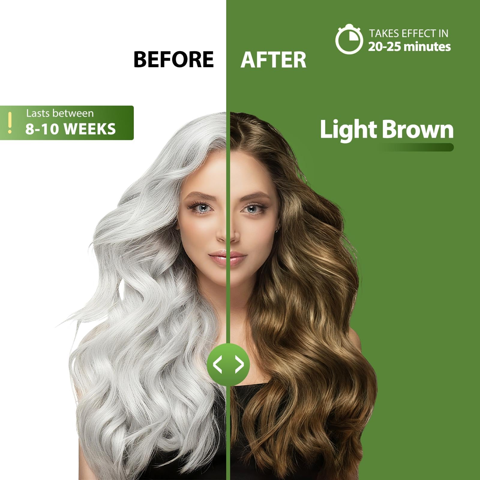 Lunory Light Brown Hair Dye Shampoo – 3-in-1 Color, Ammonia-Free & Paraben-Free