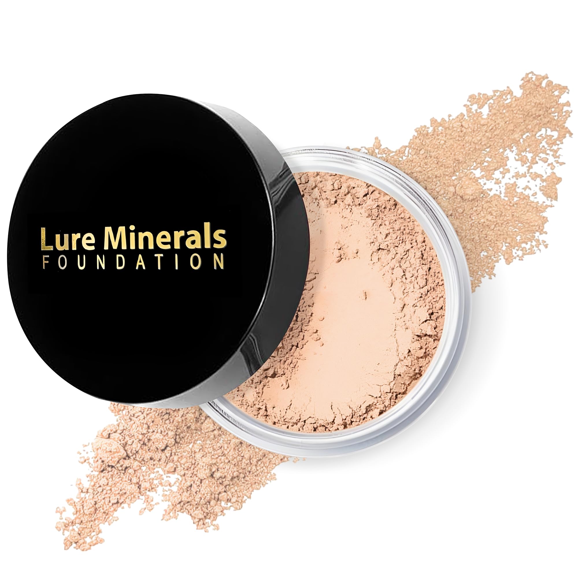 Lure Minerals Foundation Loose Powder 8g Sifter Jar – Choose Color, Free of Harmful Ingredients | Compare to Bare Minerals
