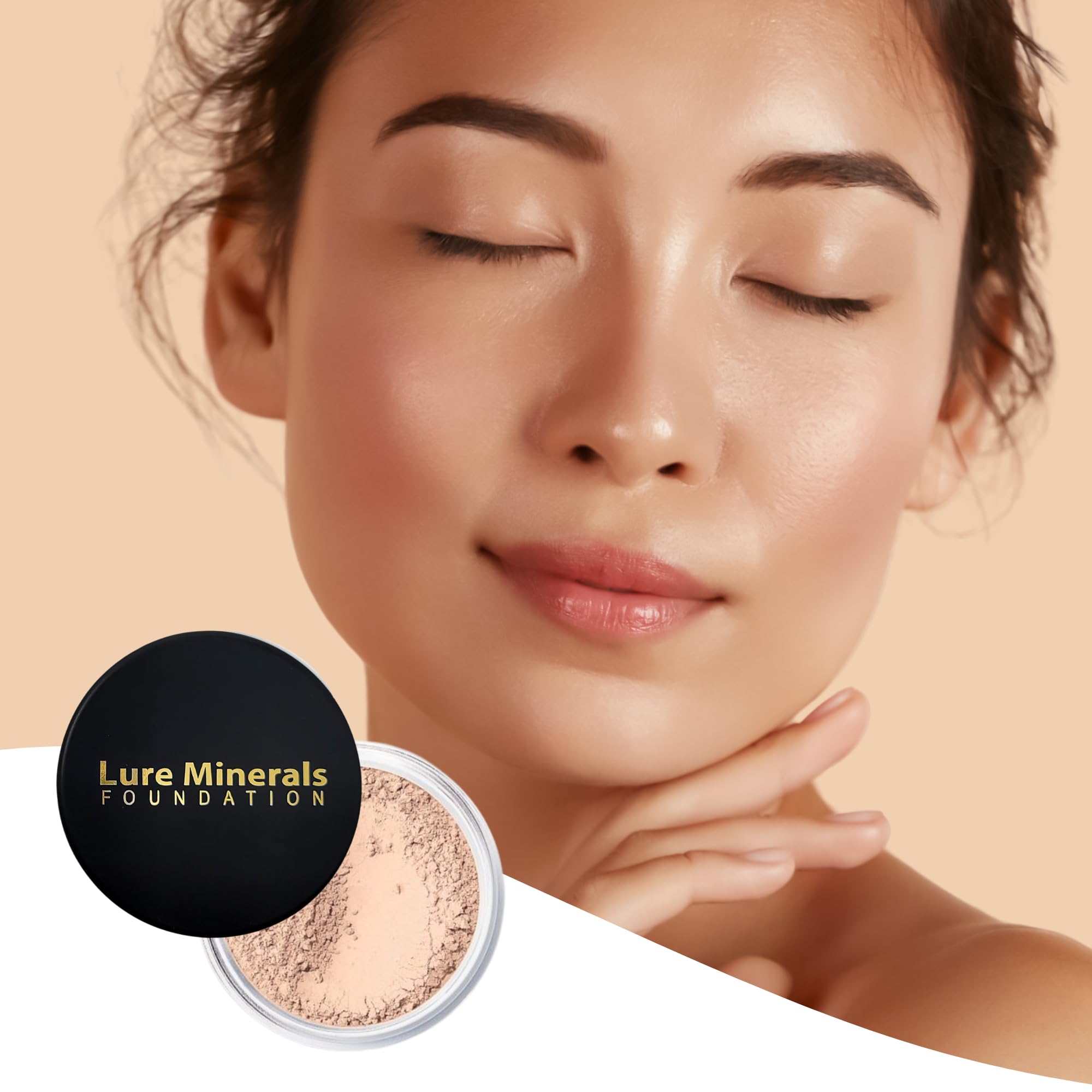 Lure Minerals Foundation Loose Powder 8g Sifter Jar – Choose Color, Free of Harmful Ingredients | Compare to Bare Minerals