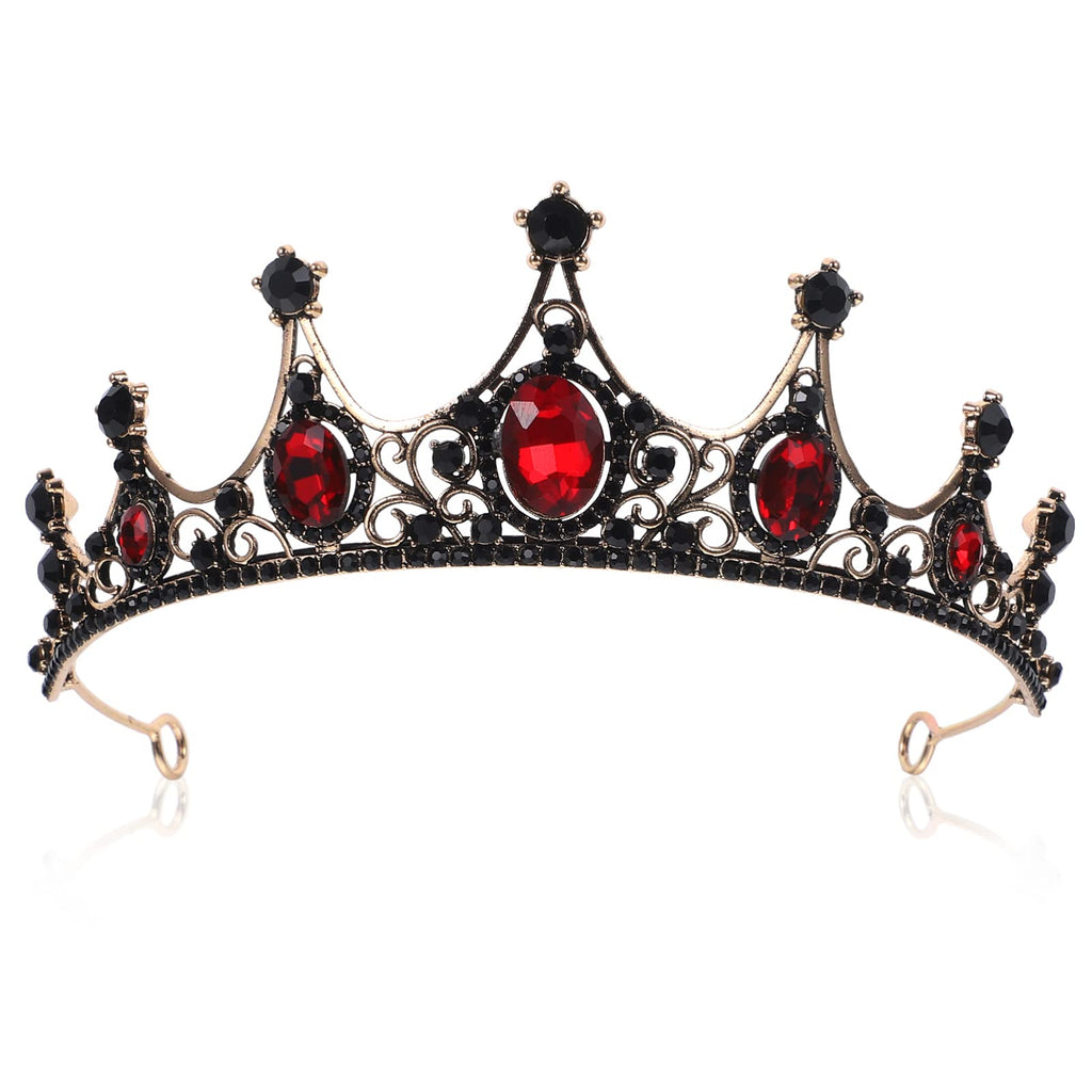 Lurrose Baroque Queen Crown — Bridal Tiara with Rhinestones for Weddings, Prom & Costumes