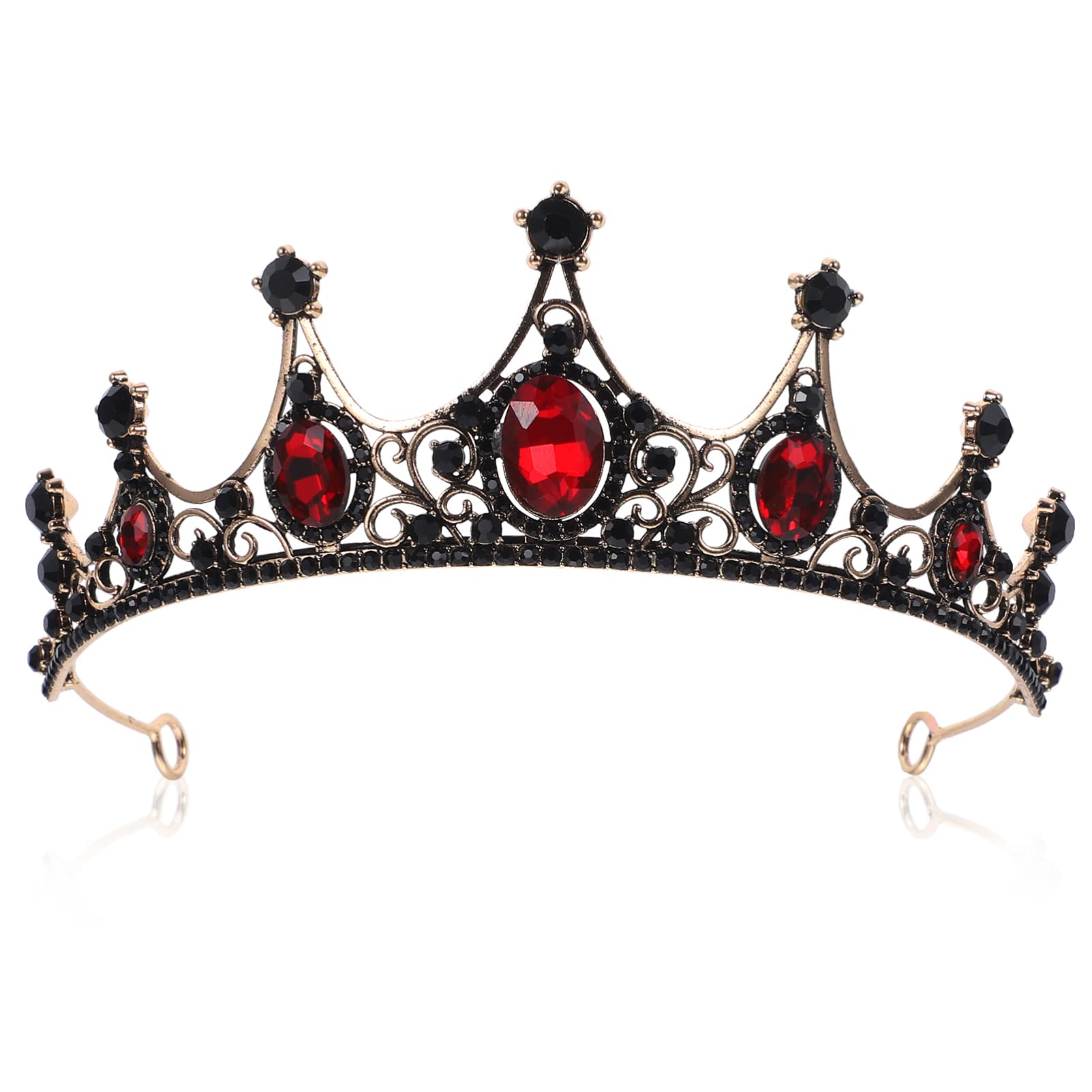 Lurrose Baroque Queen Crown — Bridal Tiara with Rhinestones for Weddings, Prom & Costumes