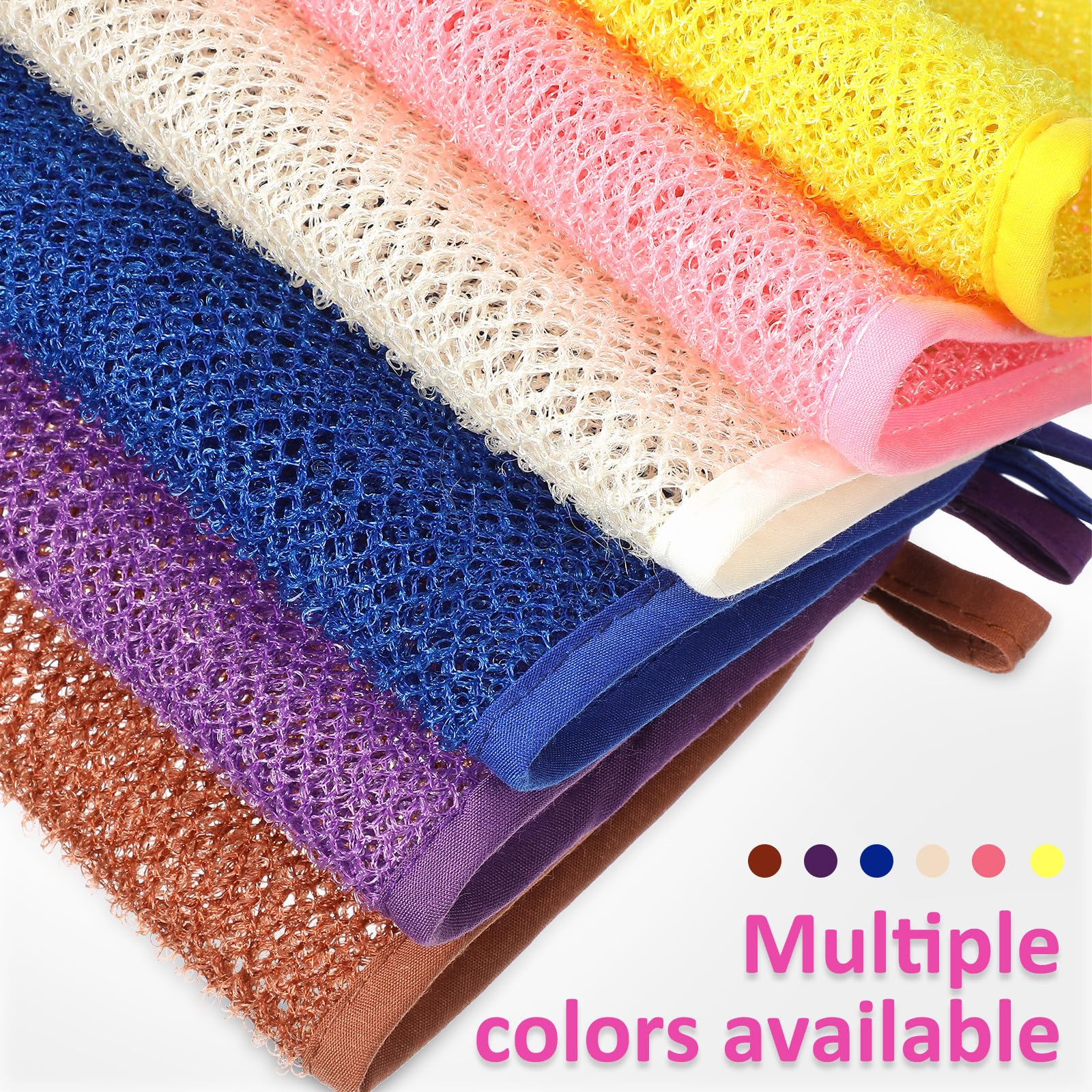 Lurrose Exfoliating Face Washcloths – 8pc Nylon Body Scrubbers for Shower and Skin Cleansing