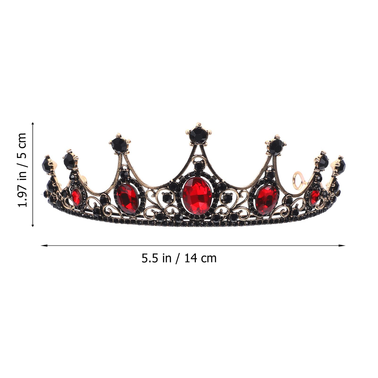 Lurrose Baroque Queen Crown — Bridal Tiara with Rhinestones for Weddings, Prom & Costumes