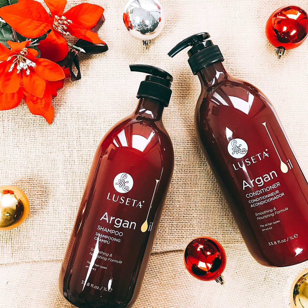 Luseta Argan Oil Moisture & Repair Shampoo & Conditioner Set – 2x33.8 oz