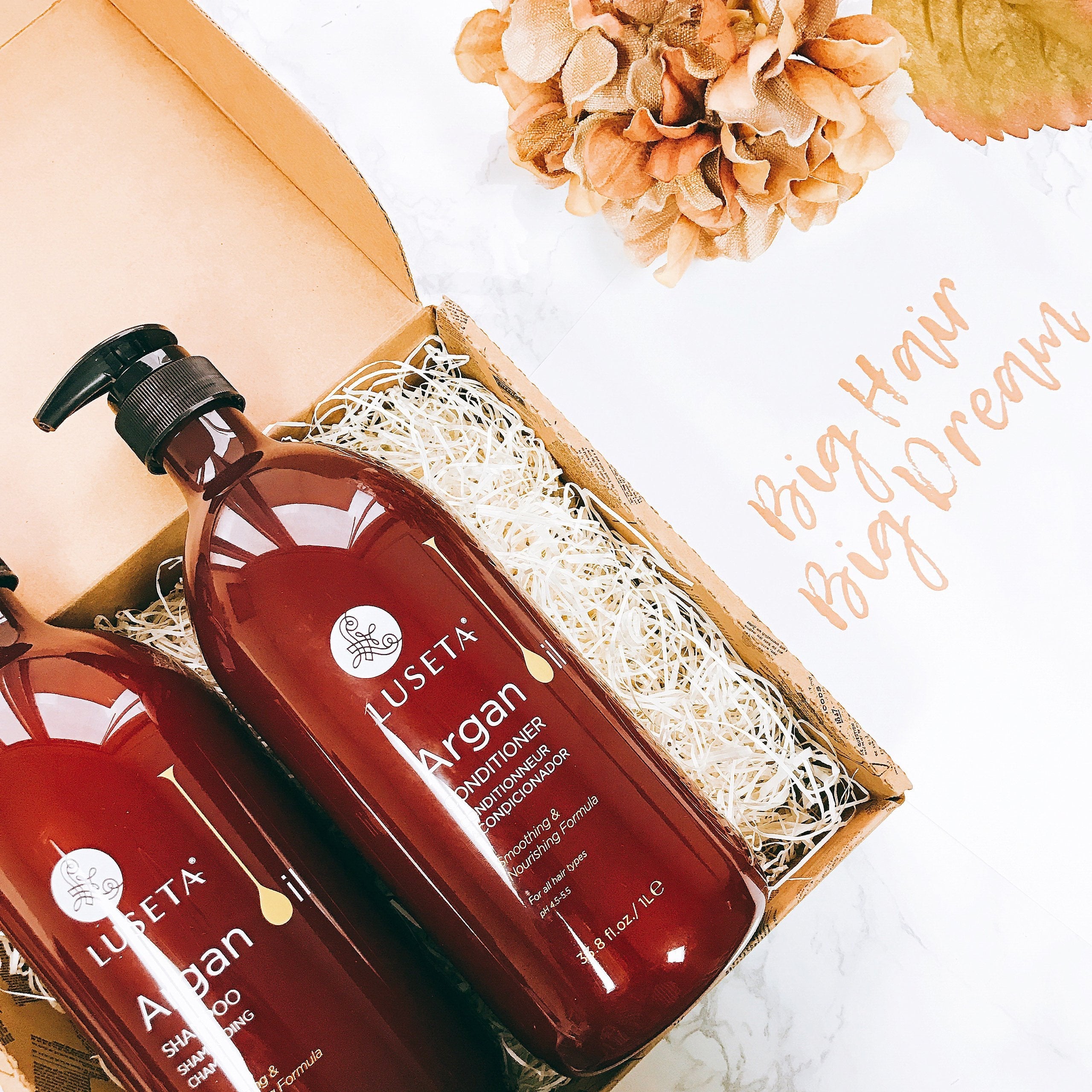 Luseta Argan Oil Moisture & Repair Shampoo & Conditioner Set – 2x33.8 oz