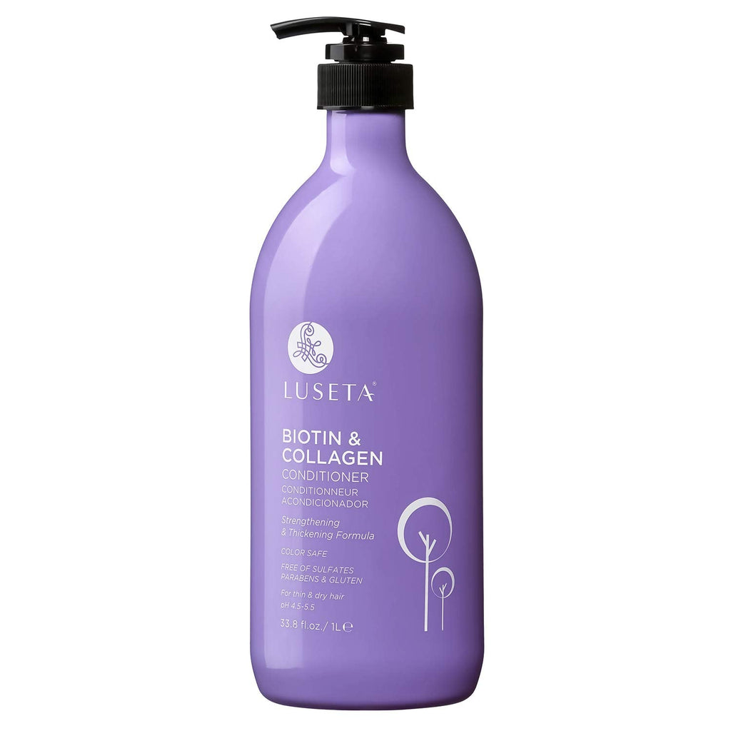 Luseta Biotin & Collagen Conditioner – Thickening for Hair Growth, Argan Oil, 33.8oz | Sulfate Free & Paraben Free