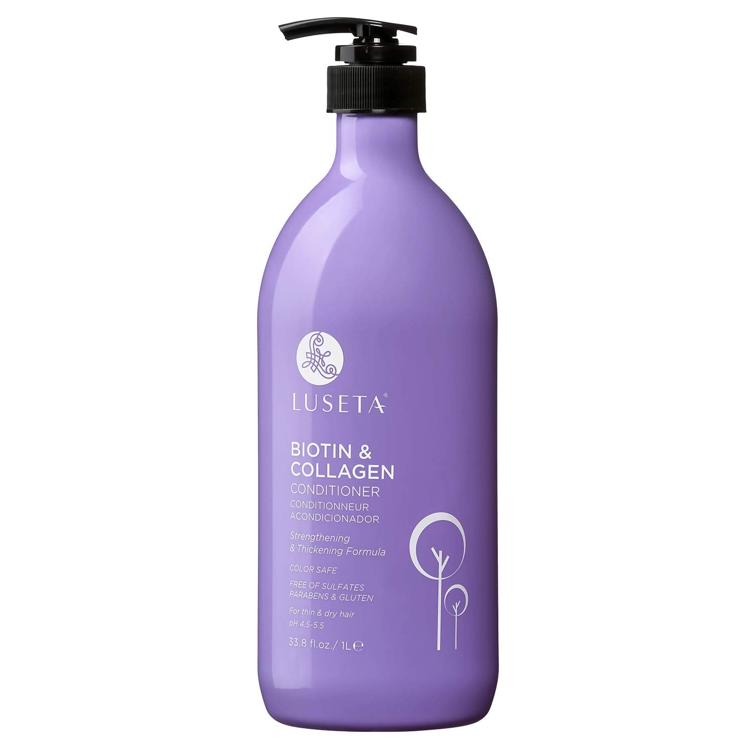 Luseta Biotin & Collagen Conditioner – Thickening for Hair Growth, Argan Oil, 33.8oz | Sulfate Free & Paraben Free