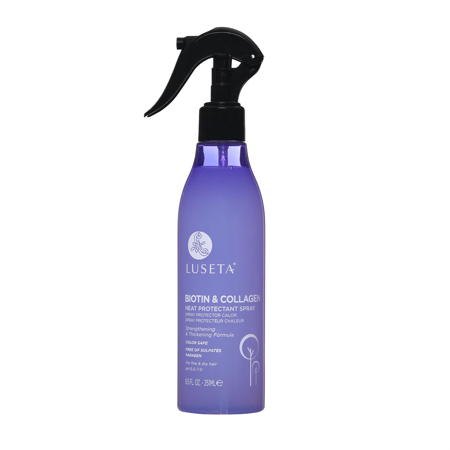Luseta Biotin & Collagen Heat Protection Spray – 8.5oz | Shield Hair During Heat Styling
