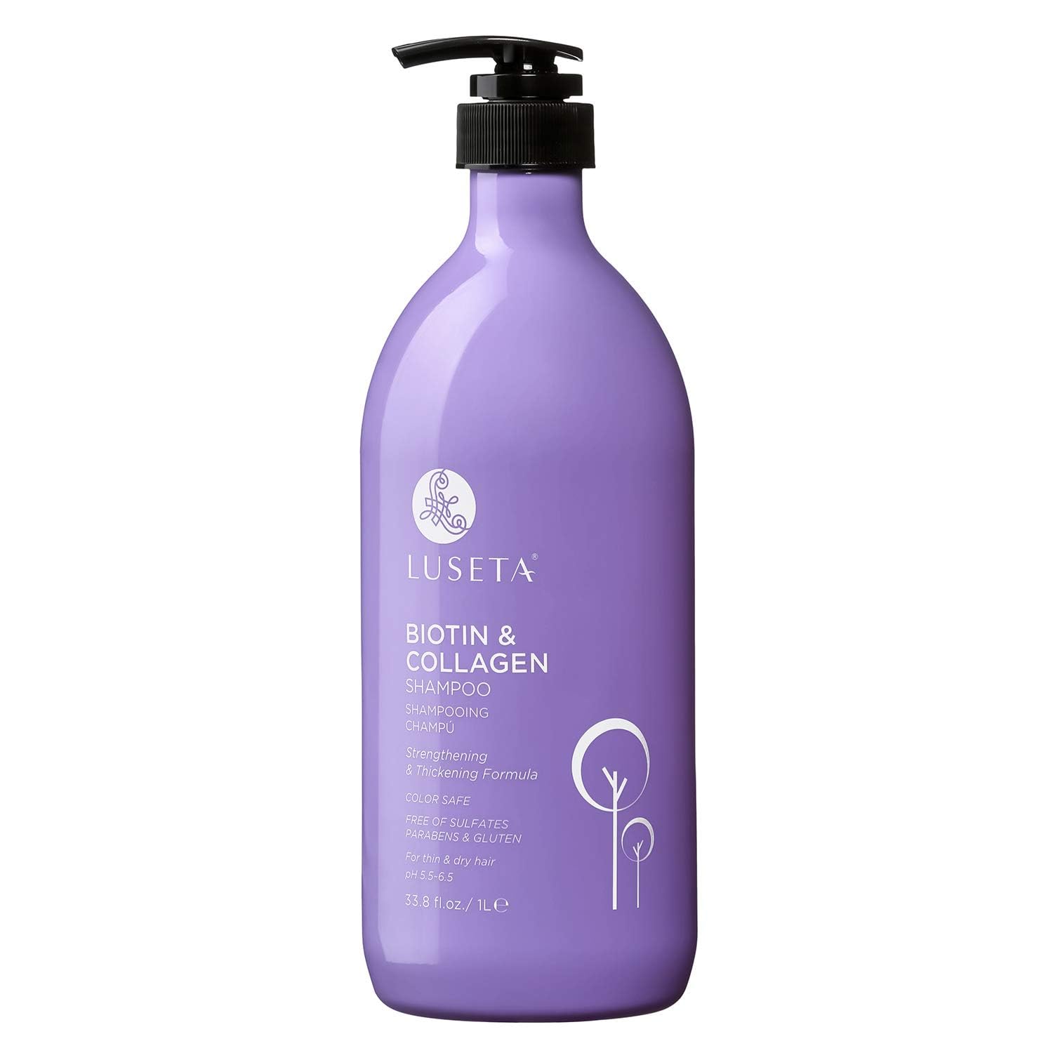 Luseta Biotin & Collagen Shampoo – Thickening Formula with Argan Oil | Sulfate & Paraben Free, 33.8oz