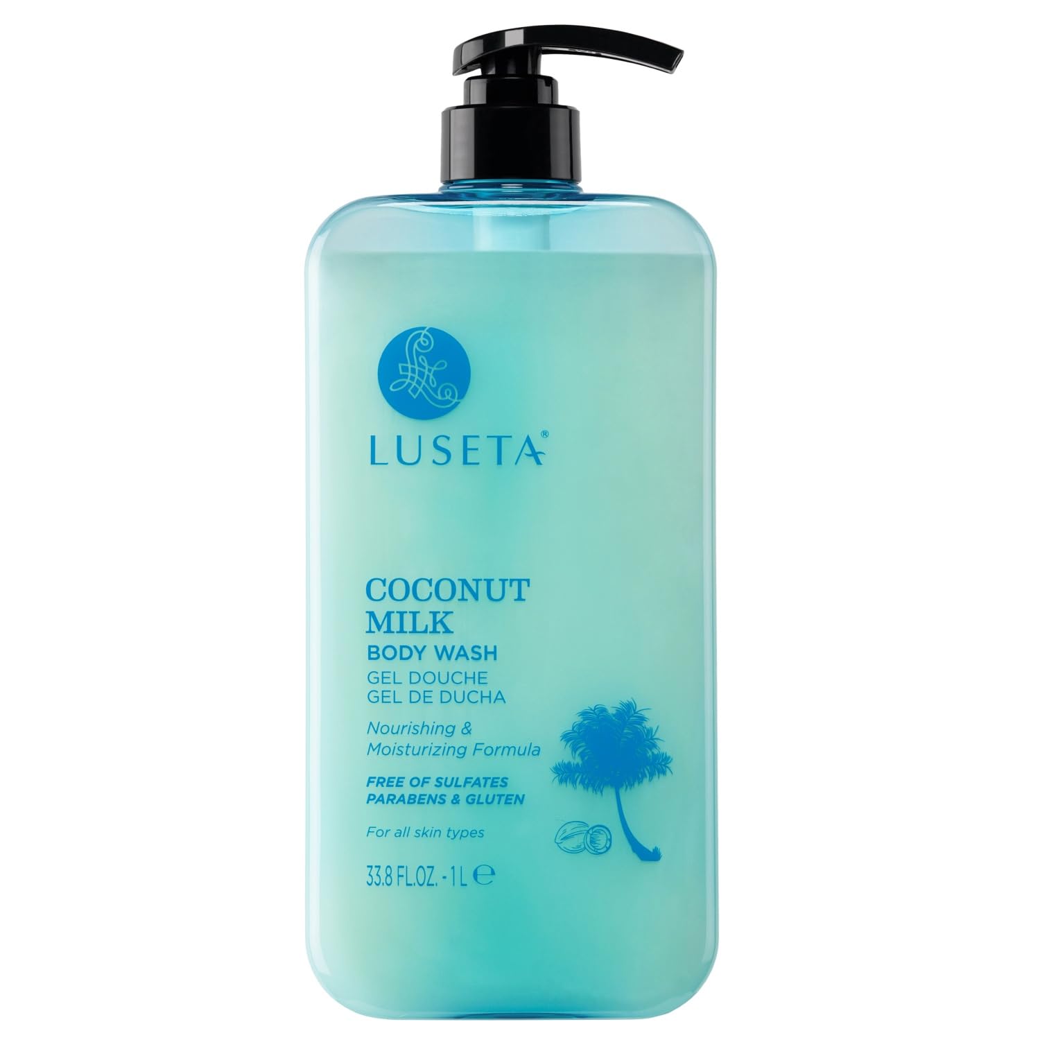Luseta Coconut Milk Body Wash with Coconut Oil & Pomegranate — Deep Hydration & Gentle Cleansing (33.8oz)