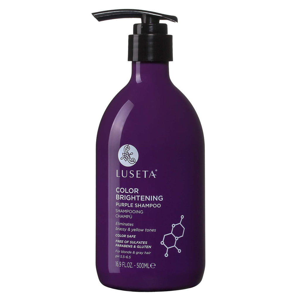 Luseta Color Brightening Purple Shampoo for Blonde and Gray Hair – Coconut Oil Nourish, Sulfate Free, Paraben Free, 16.9 oz
