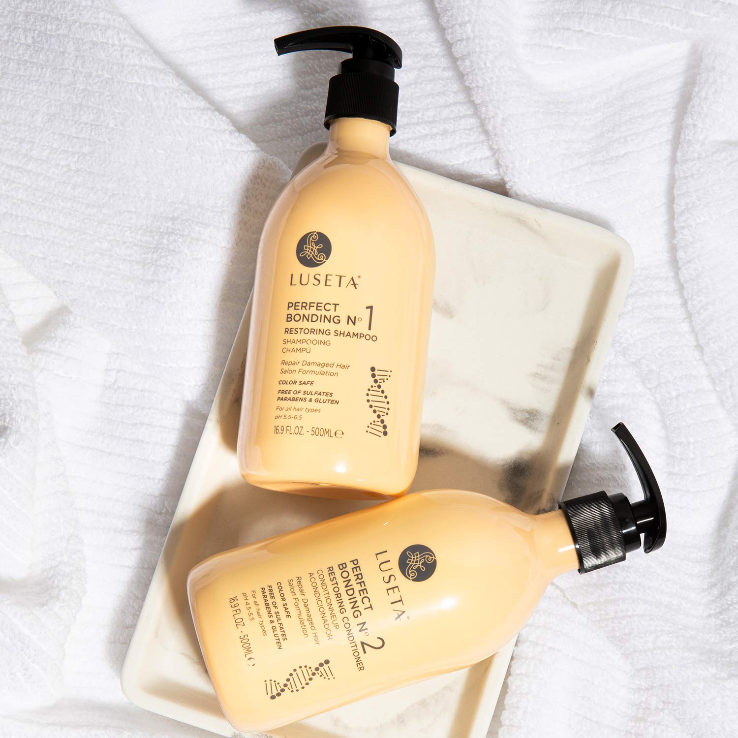 Luseta Perfect Bonding Restoring Shampoo & Conditioner Set — Bond Strengthening & Color Longevity, Sulfate & Paraben Free, 2x33.8 oz