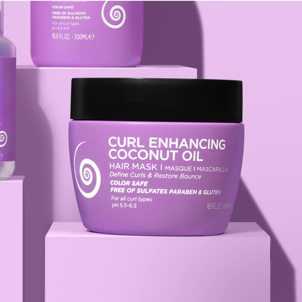 L Luseta Curly Hair Mask 16.9 oz – Deep Conditioning for Curly & Wavy Hair, Anti-Frizz & Defined Curls