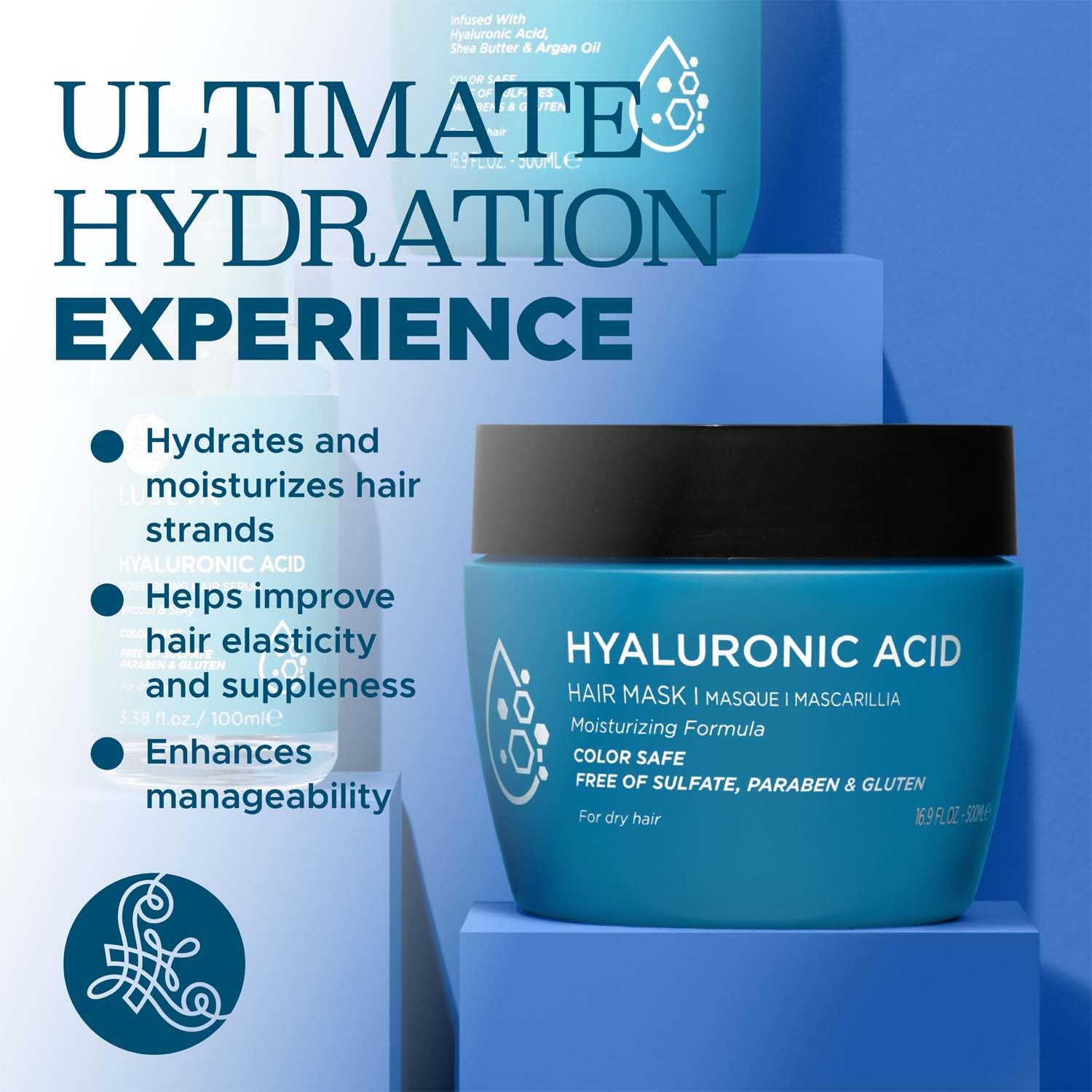 L LUSETA Hyaluronic Acid Hair Mask – Intense Moisture for Hydrated, Manageable Hair