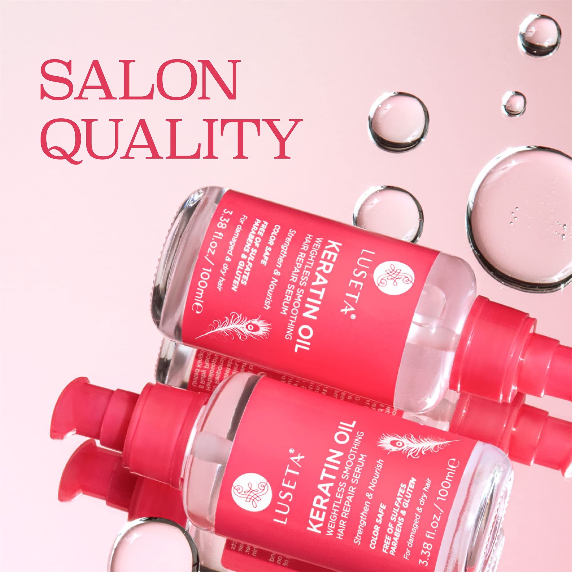 L LUSETA Keratin Hair Oil Serum for Color Treated Hair – Strengthen & Nourish