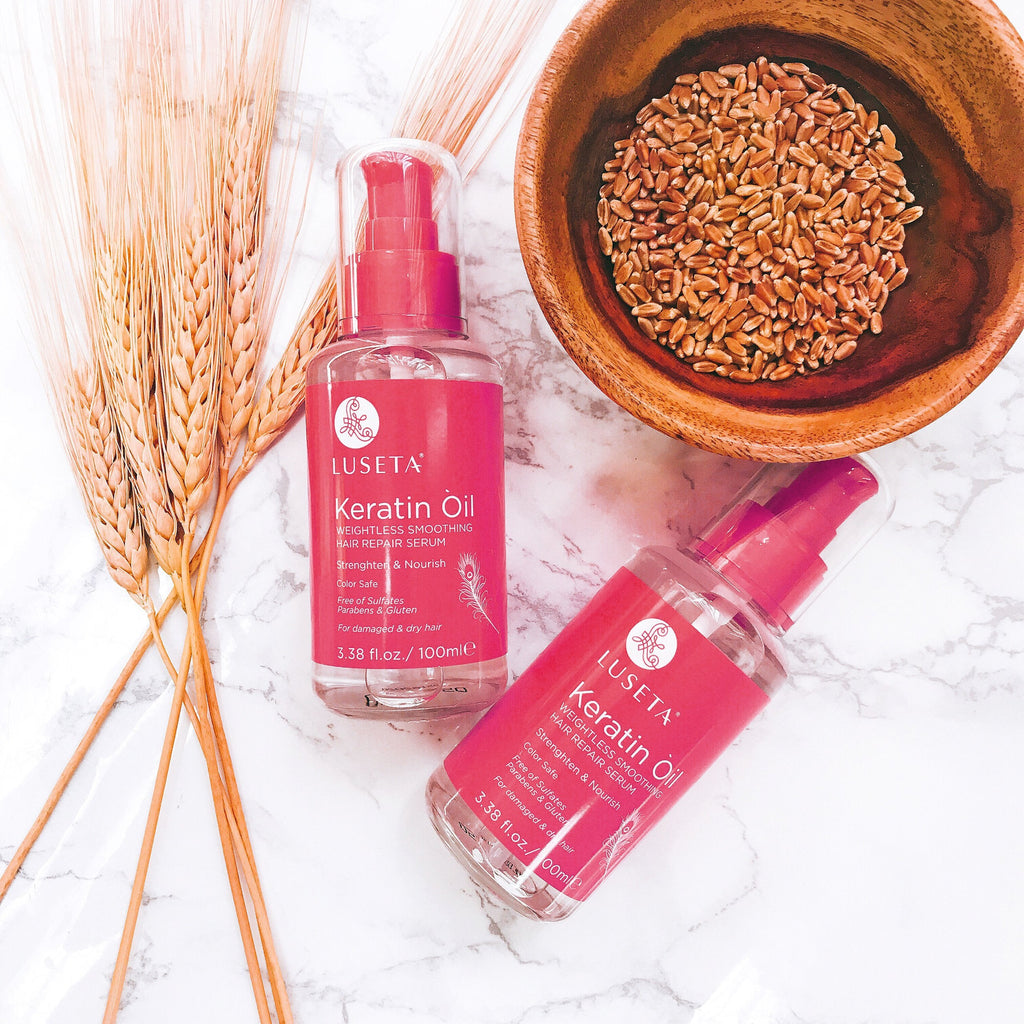 L LUSETA Keratin Hair Oil Serum for Color Treated Hair – Strengthen & Nourish