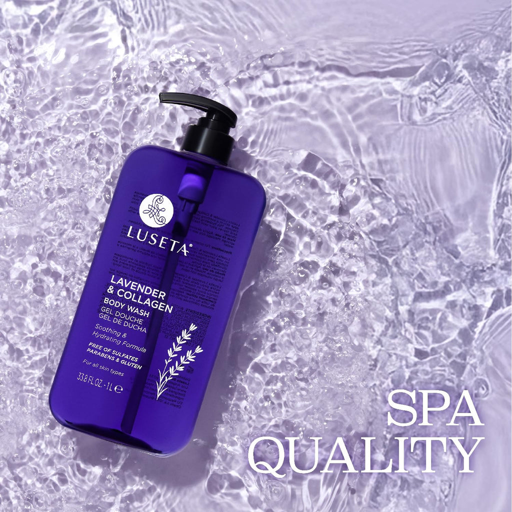 Luseta Lavender & Collagen Body Wash – Hydration, Calming Scent, 33.8oz