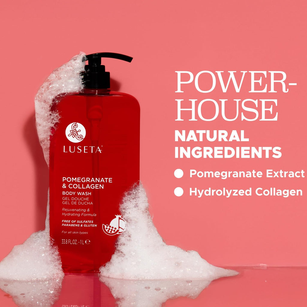 Luseta Pomegranate & Collagen Body Wash – Rejuvenating Shower Gel for All Skin Types