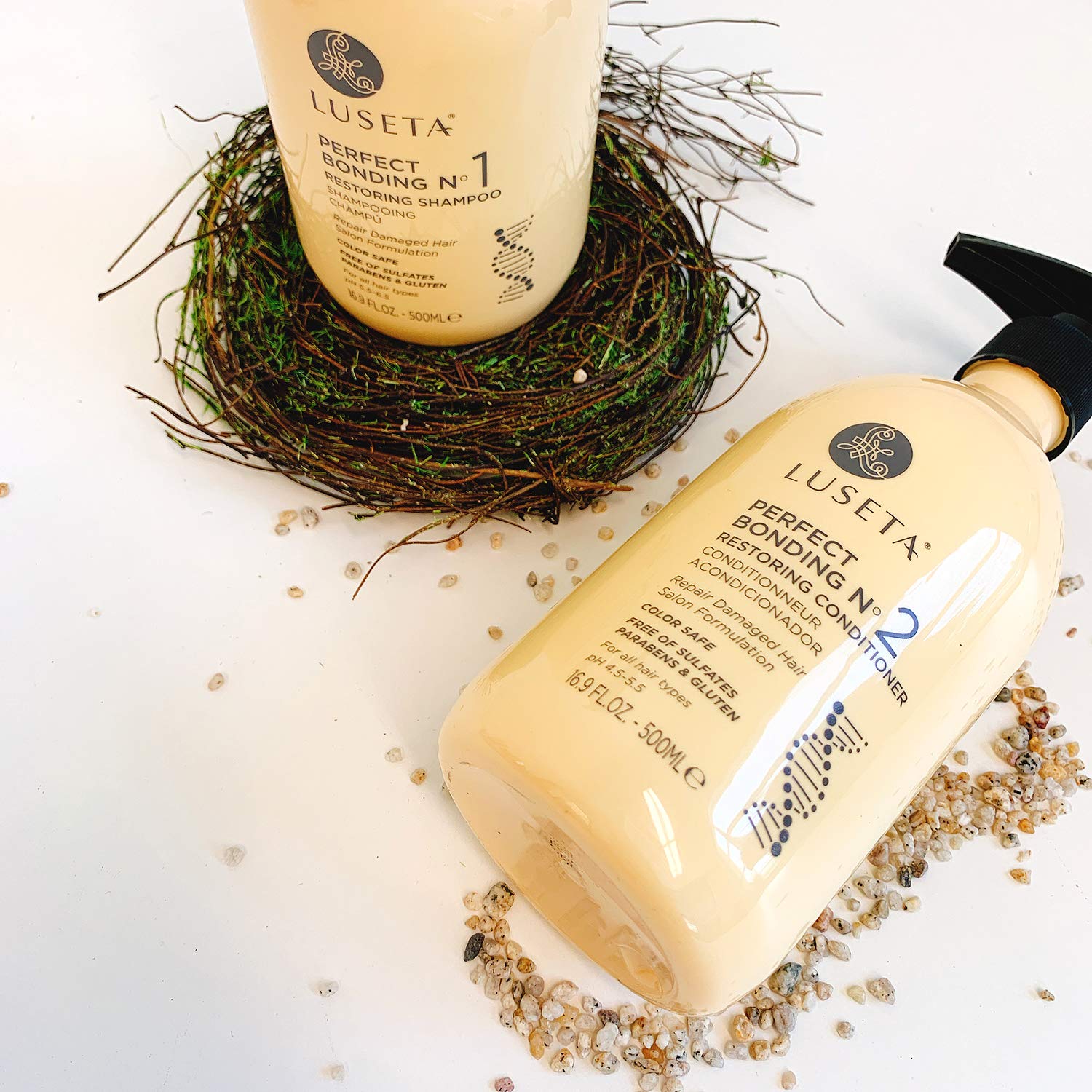 Luseta Perfect Bonding Restoring Shampoo & Conditioner Set — Bond Strengthening & Color Longevity, Sulfate & Paraben Free, 2x33.8 oz