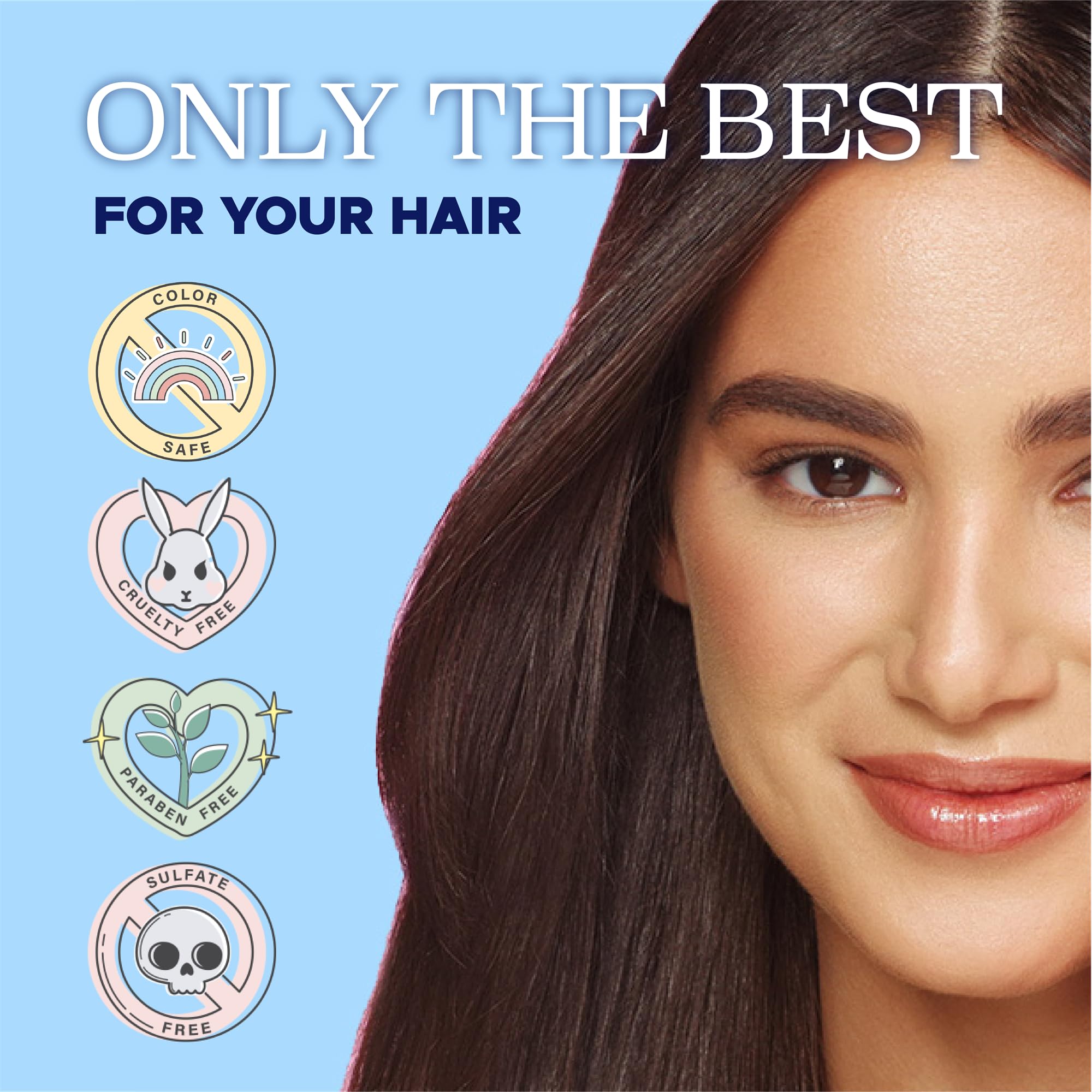Luseta Color Brightening Blue Shampoo for Brunettes | Neutralizes Brass & Brassy Orange Tones | Sulfate Free 16.9oz