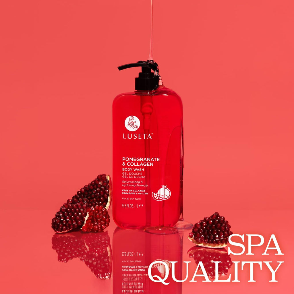 Luseta Pomegranate & Collagen Body Wash – Rejuvenating Shower Gel for All Skin Types