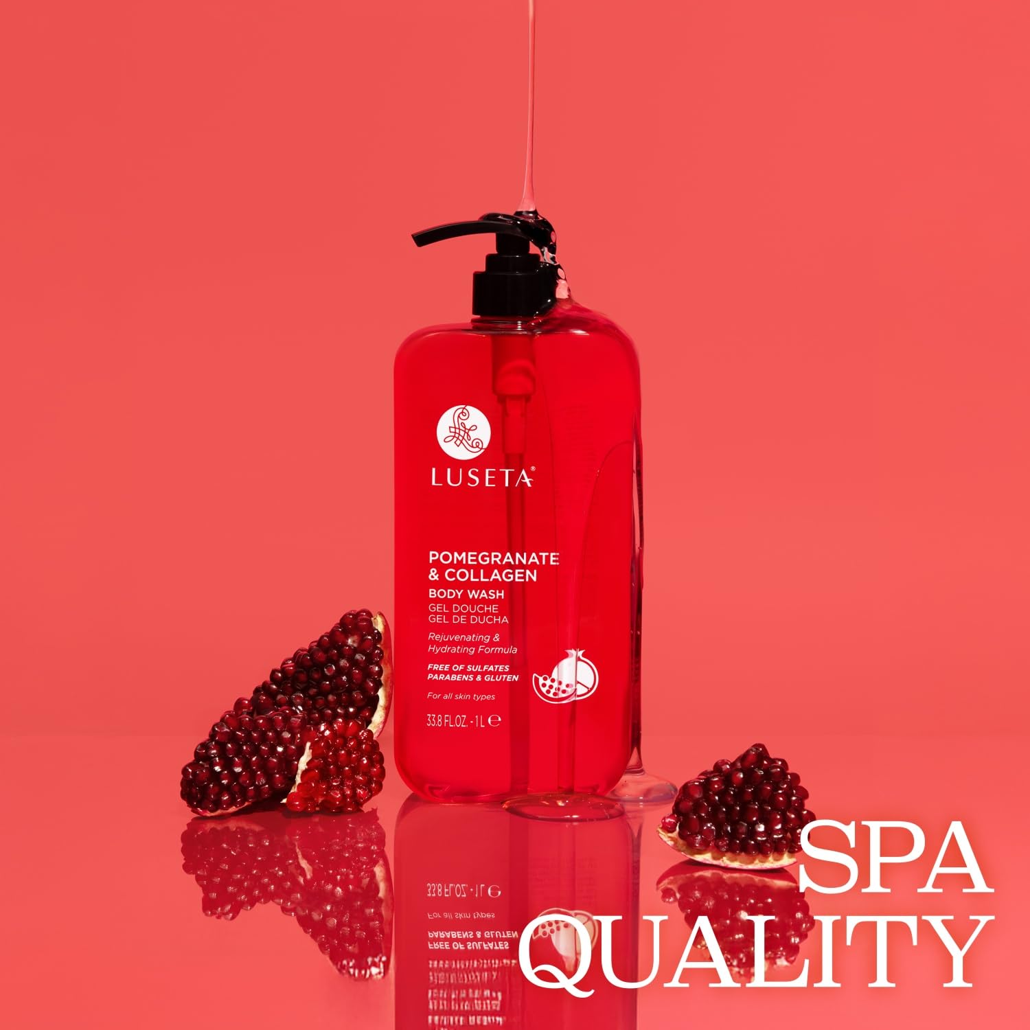 Luseta Pomegranate & Collagen Body Wash – Rejuvenating Shower Gel for All Skin Types