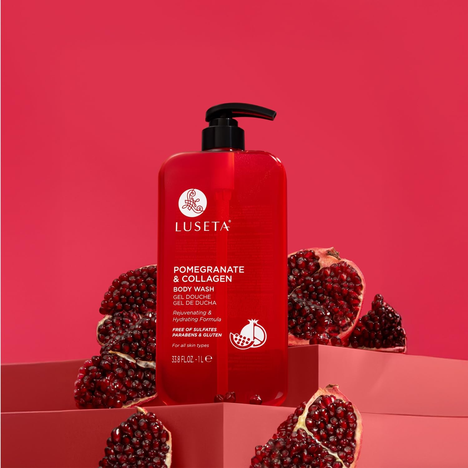 Luseta Pomegranate & Collagen Body Wash – Rejuvenating Shower Gel for All Skin Types