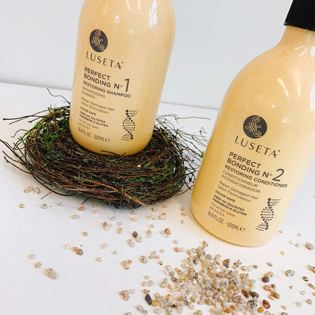 Luseta Perfect Bonding Restoring Shampoo & Conditioner Set — Bond Strengthening & Color Longevity, Sulfate & Paraben Free, 2x33.8 oz