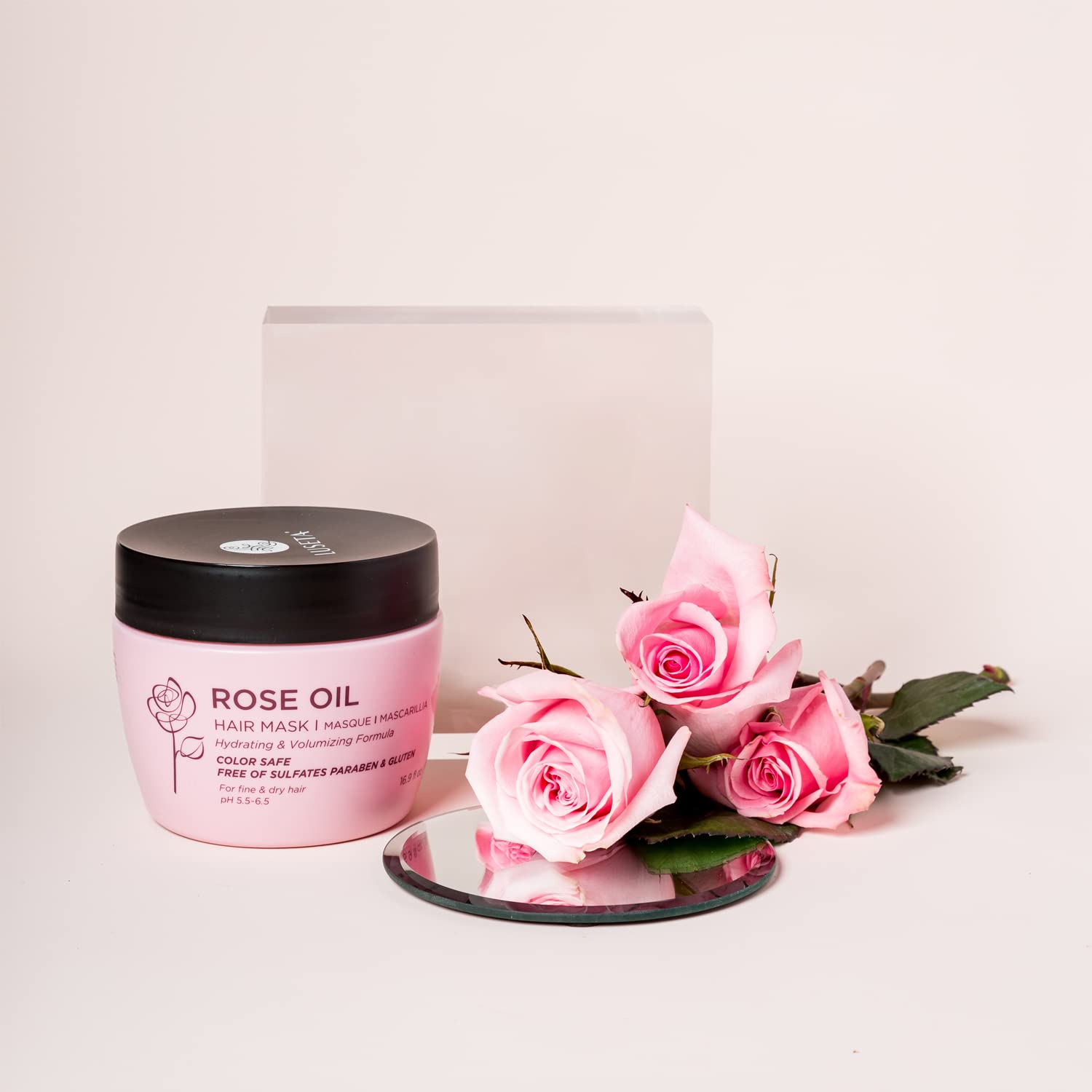 Luseta Rose Oil Hair Mask – Hydrating & Nourishing for Dry Hair | 16.9 oz | Sulfate & Paraben Free