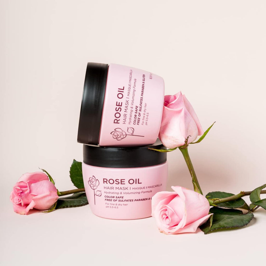 Luseta Rose Oil Hair Mask – Hydrating & Nourishing for Dry Hair | 16.9 oz | Sulfate & Paraben Free