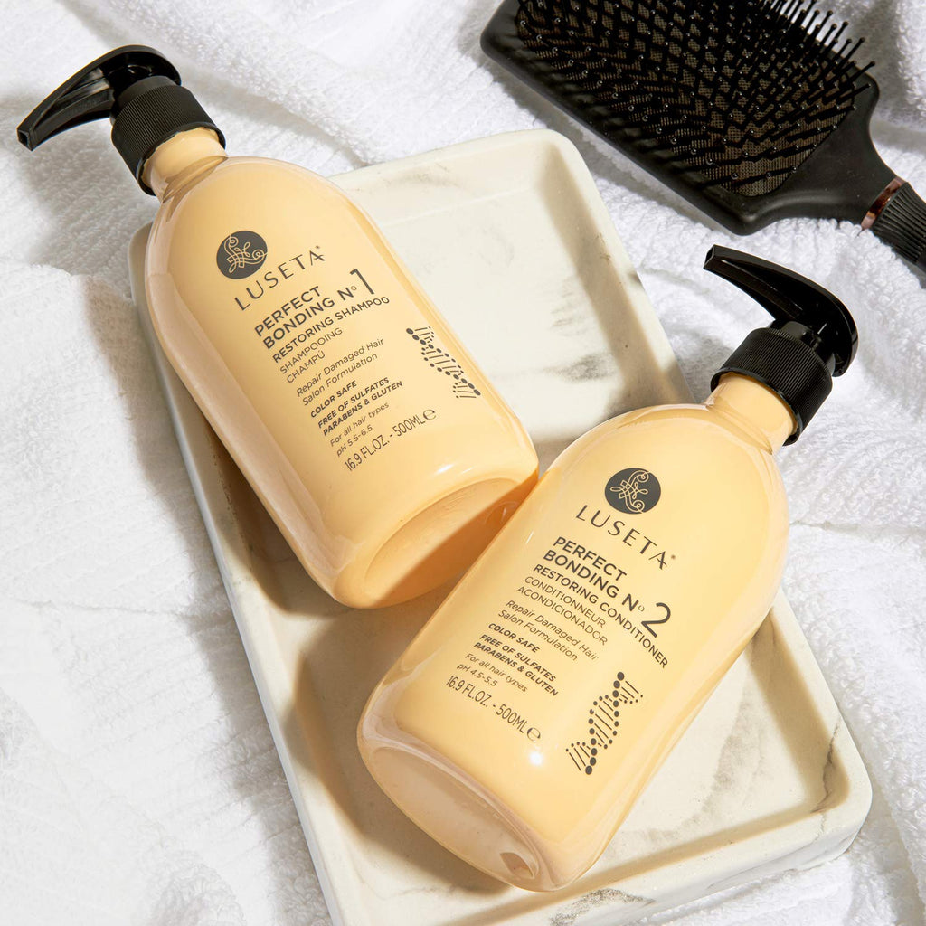 Luseta Perfect Bonding Restoring Shampoo & Conditioner Set — Bond Strengthening & Color Longevity, Sulfate & Paraben Free, 2x33.8 oz