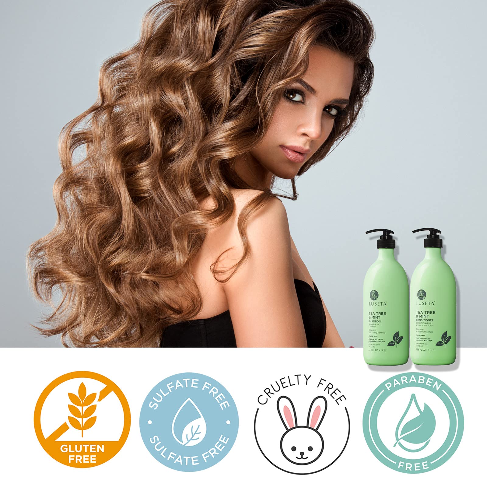 Luseta Tea Tree & Mint Conditioner 33.8 oz – Refreshing, Nourishing Scalp Care (Paraben & Sulfate Free)