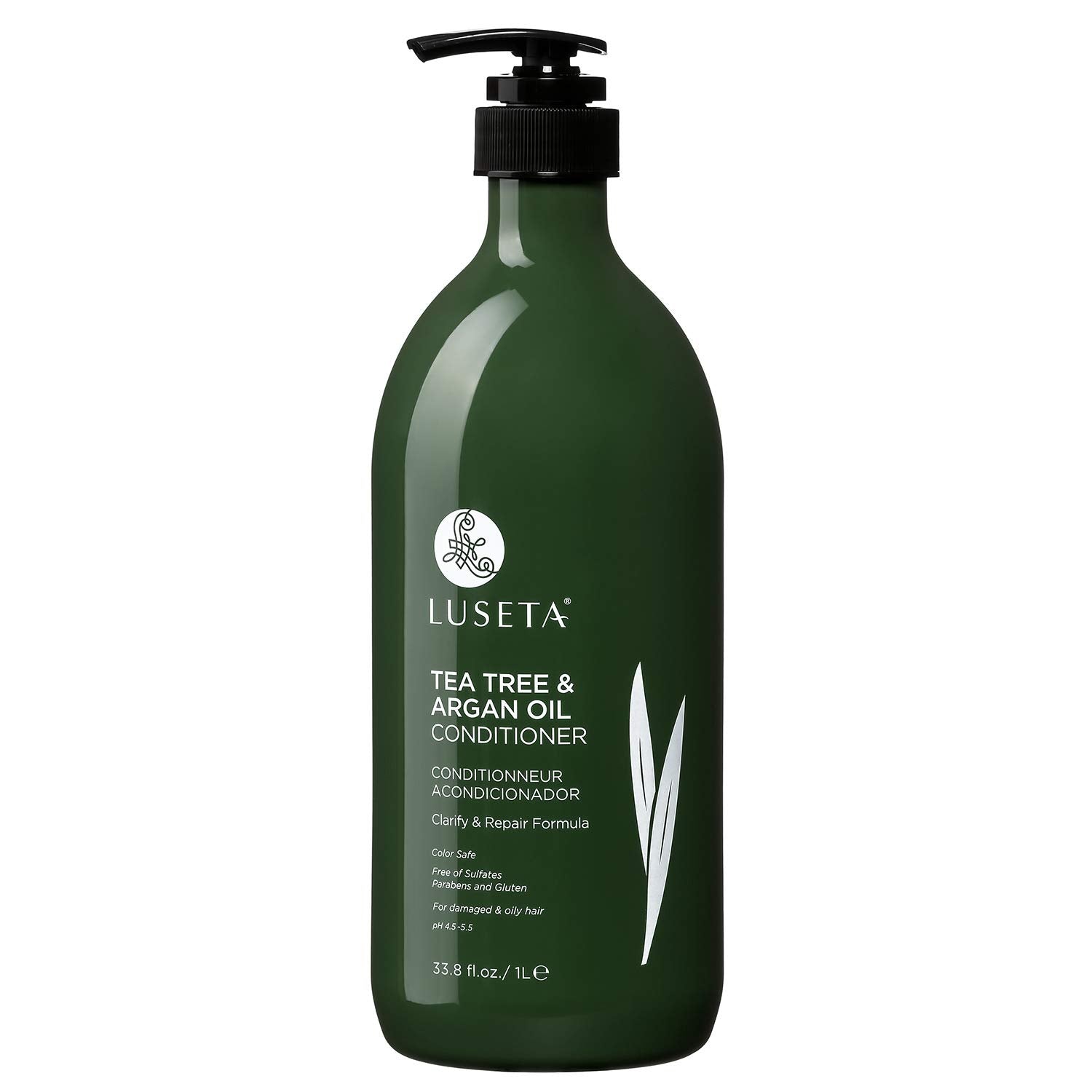 L LUSETA Tea Tree Oil Conditioner - Natural Anti-Dandruff Care for Dry & Damaged Hair, Sulfate Free & Color Safe 33.8oz