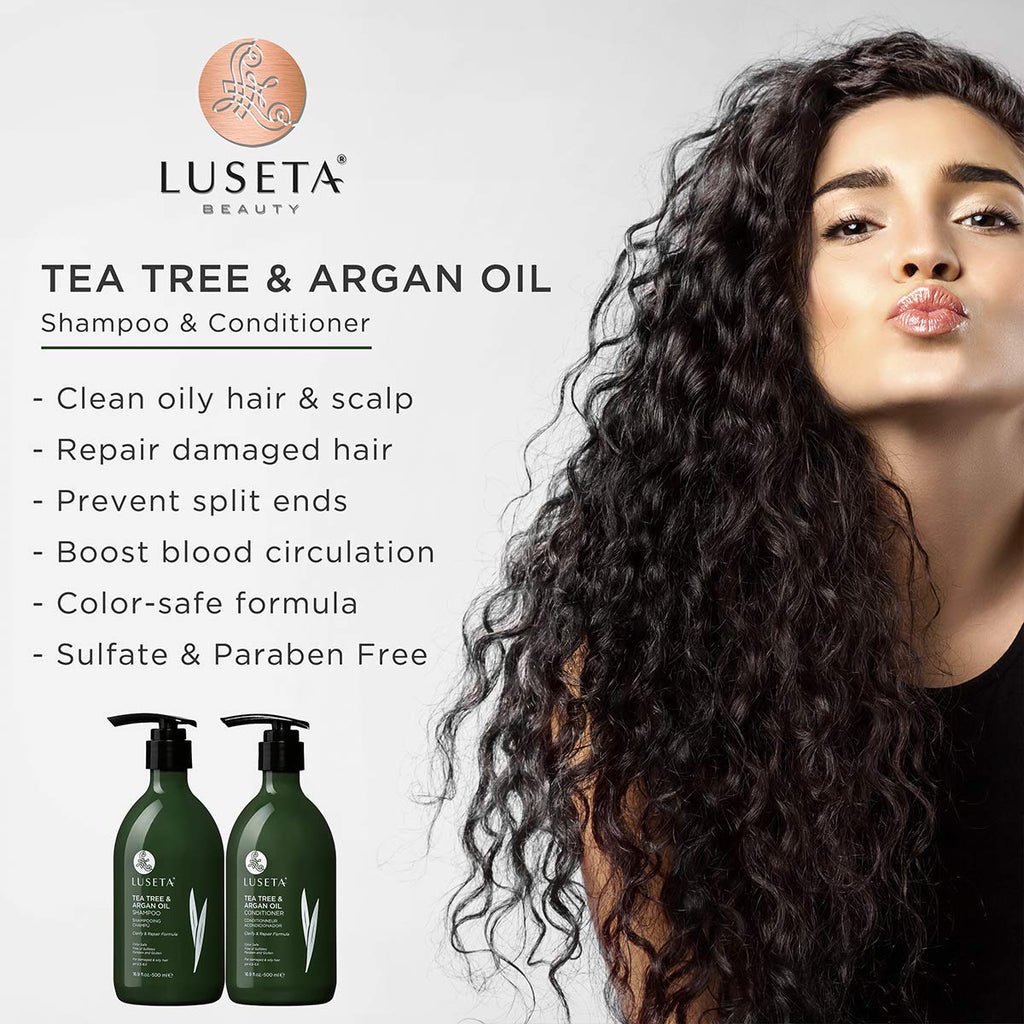 L LUSETA Tea Tree Oil Conditioner - Natural Anti-Dandruff Care for Dry & Damaged Hair, Sulfate Free & Color Safe 33.8oz
