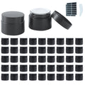 Lustervial 2oz Glass Jars with Lids — 45 Pack Matte Black Travel Cosmetic Containers