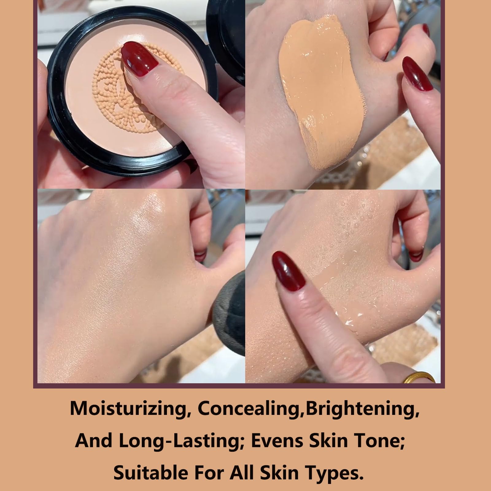 Luvie Glow Foundation Cushion | Mushroom Head Air Cushion CC Cream in Brunet Brown | Long-Lasting Matte Finish