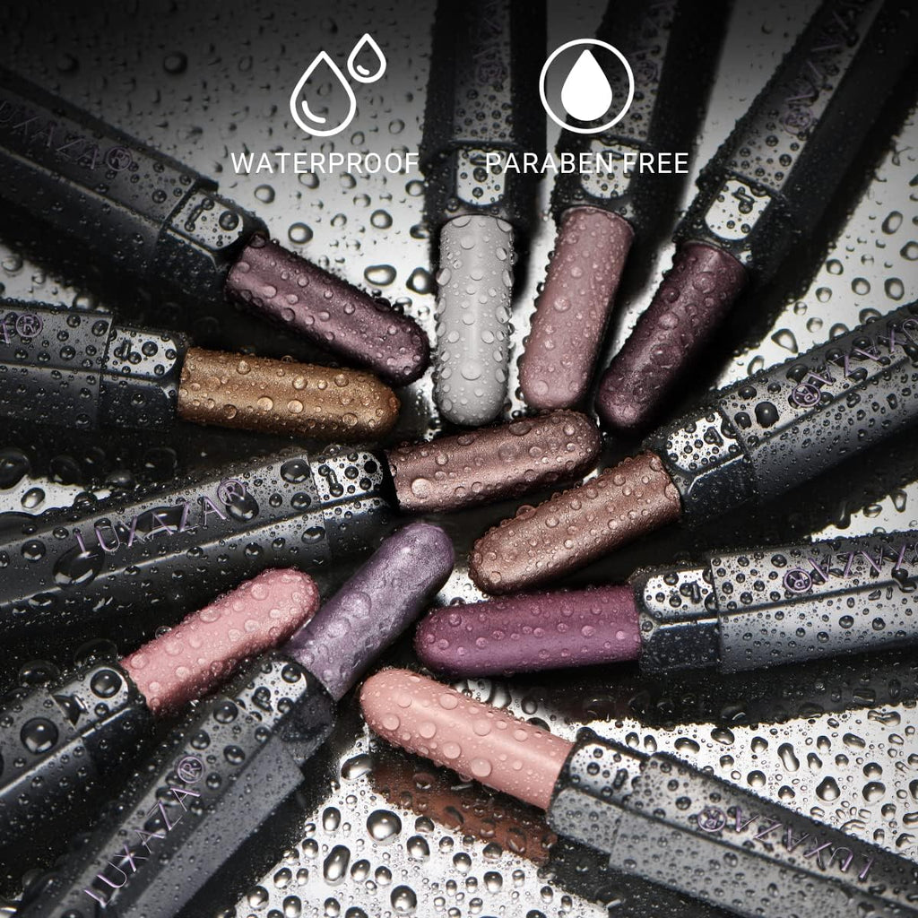 LUXAZA 10PCS Eyeshadow Stick Set – Shimmer & Neutral Brown Metallic Cream Pencils