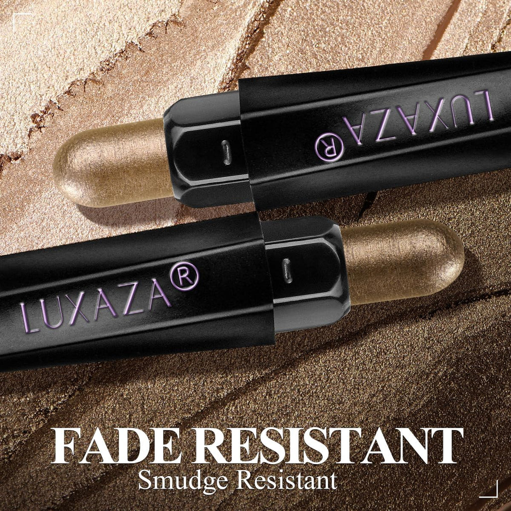 LUXAZA PRO Brown Neutral Eyeshadow Stick 6-Piece Set – Metallic Shimmer & Cream Eye Pencil