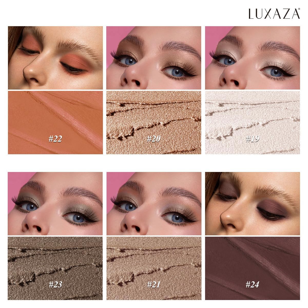 LUXAZA PRO Neutral Eyeshadow Stick Set | Waterproof, Long-Wear, Cinnamon Coco