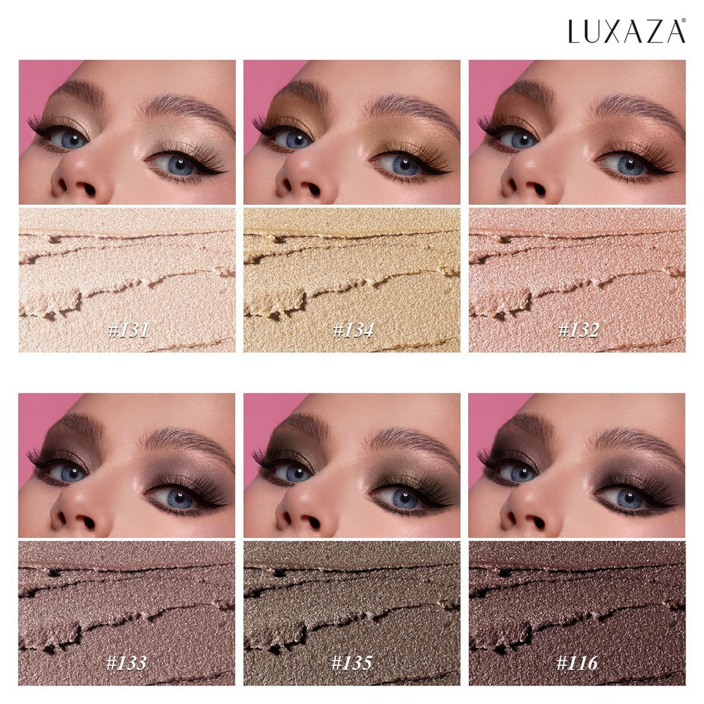 LUXAZA PRO Pink Ocean Eyeshadow Stick 6-Piece Set – Metallic Shimmer Eye Shadow & Eyeliner