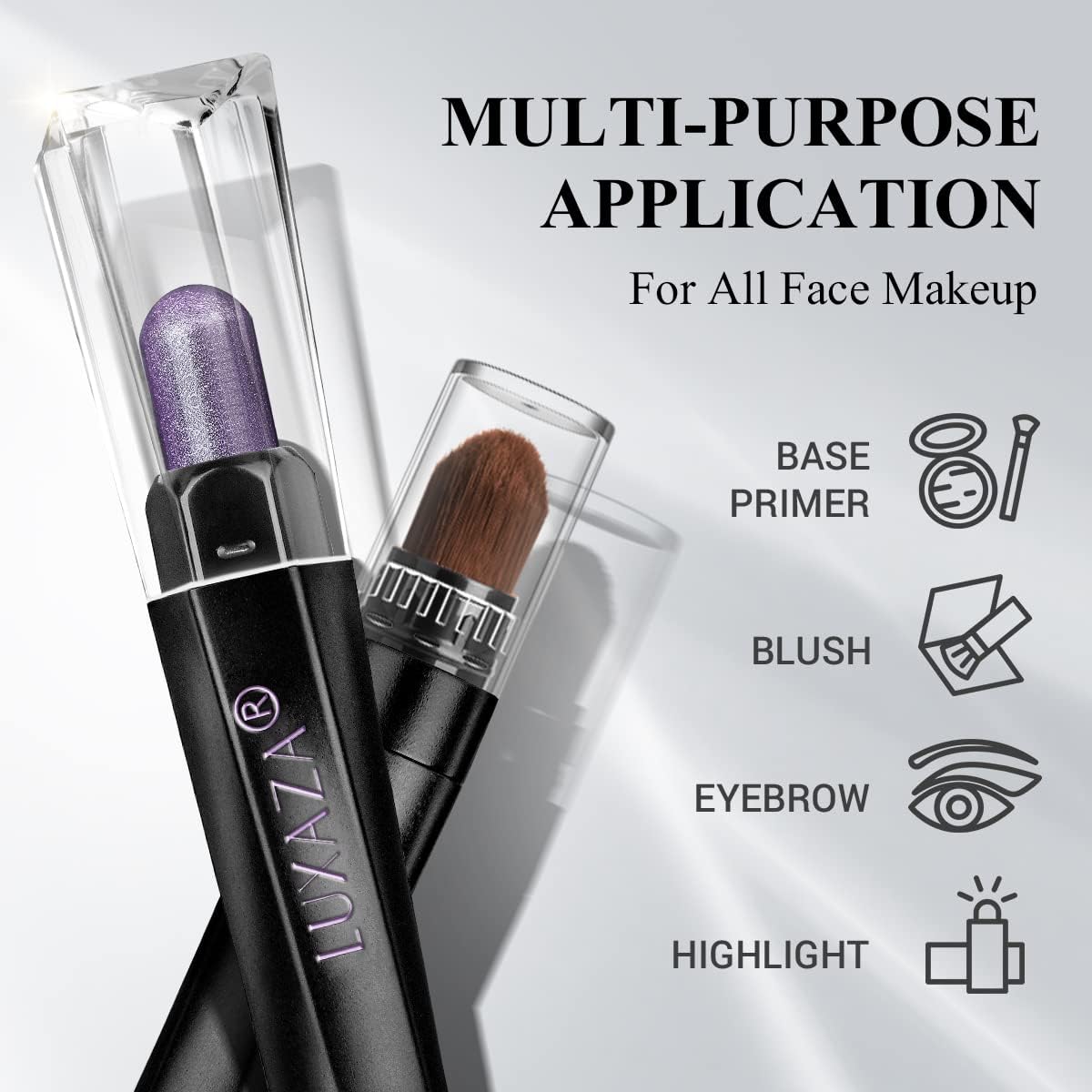 LUXAZA PRO Plum Eyeshadow Stick Set – 10pc Neutral Shimmer & Matte Cream Palette + Bronze Smoky Eyeliner Kit