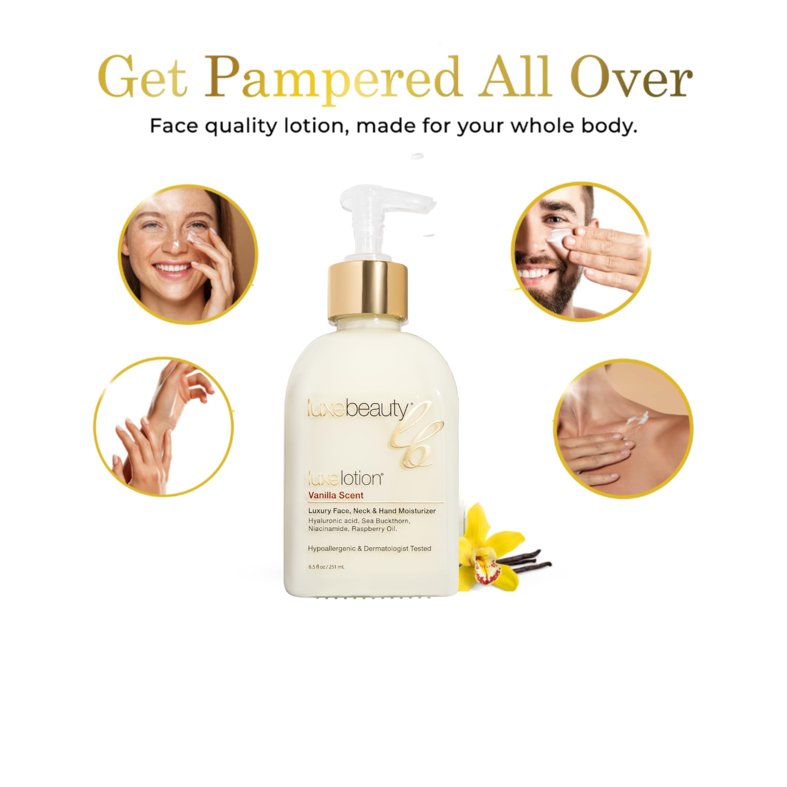LUXEBEAUTY Luxe Beauty Non Greasy Hyaluronic Acid Moisturizer – Vanilla Lotion