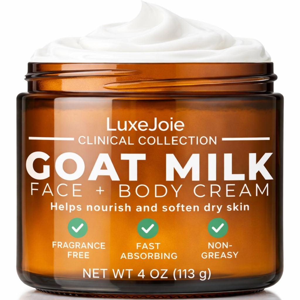 LuxeJoie Goat Milk Lotion Moisturizer – Lightweight, Fast-Absorbing Hydration for Face & Body