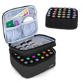 LUXJA Essential Oil Carrying Case - Holds 30 Bottles (5ml-30ml), Double-Layer Organizer, Black (Bag Only)
