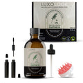 LuxoLook Pure Castor Oil – Cold-Pressed, Hexane-Free 100% Castor Oil for Hair, Skin, Lashes, Brows & Nails | Includes Dropper, Mascara Wand & Scalp Massager