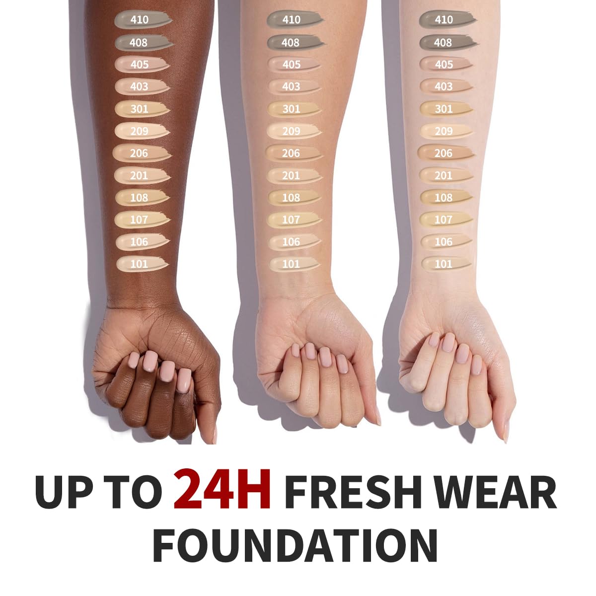 LXSKN 6-in-1 Matte Foundation with 1% Hyaluronic Acid — Poreless Glow, 12 Shades (101 Light)