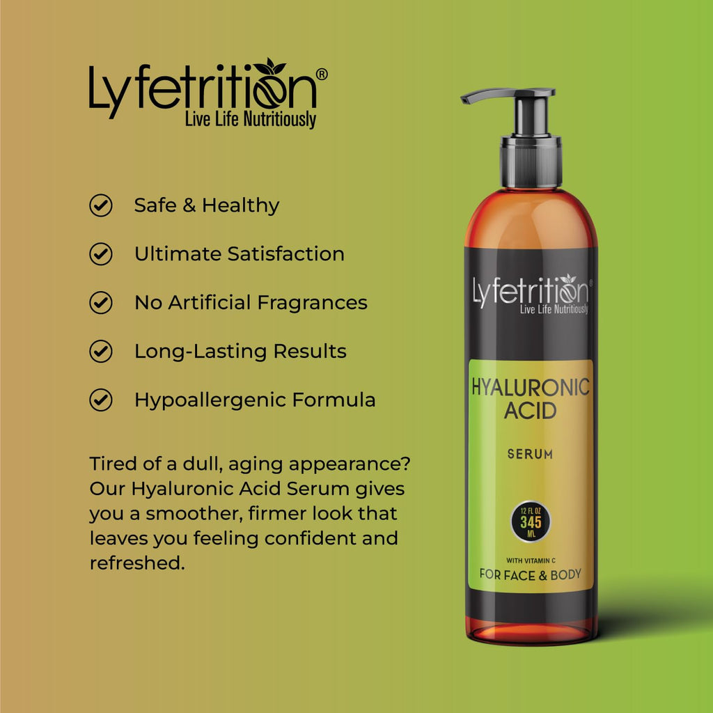 Lyfetrition Hyaluronic Acid Serum with Vitamin C & Aloe – 12 oz